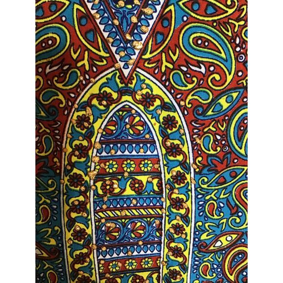 Sante Women Tribal Print MuMu/ Kaftan Sz. Os Blue Loungewear Comfort Modest EUC - Picture 5 of 8